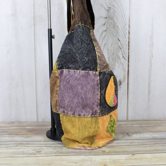 Women's Patchwork Boho Crossbody Shoulder Bag - Picture 4 of 12